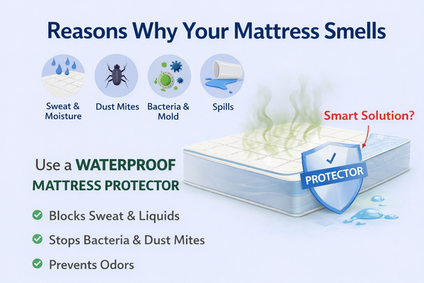 Reason Why Your Mattress Smells - Sweat & Moisture / Dust Mites / Bacteria & Mold / Spills