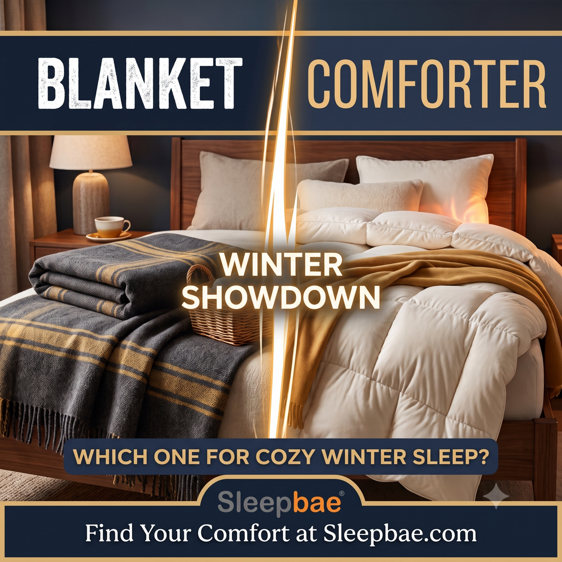 Image shows Blanket vs. Comforter: Which One Actually Gives You the Ultimate Cozy Winter Sleep 