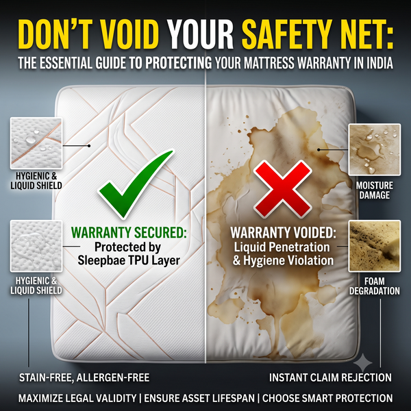 Image shows how a mattress protectorcan help you protect your mattress warranty buy protecting it from spillage and stain