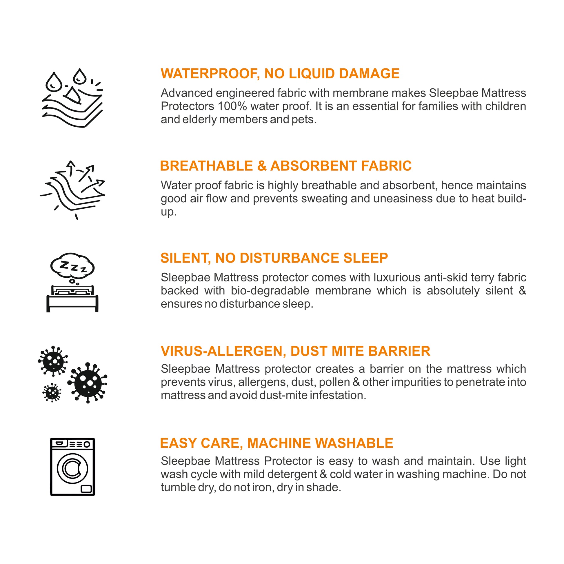 Terry Mattress Protector - Double