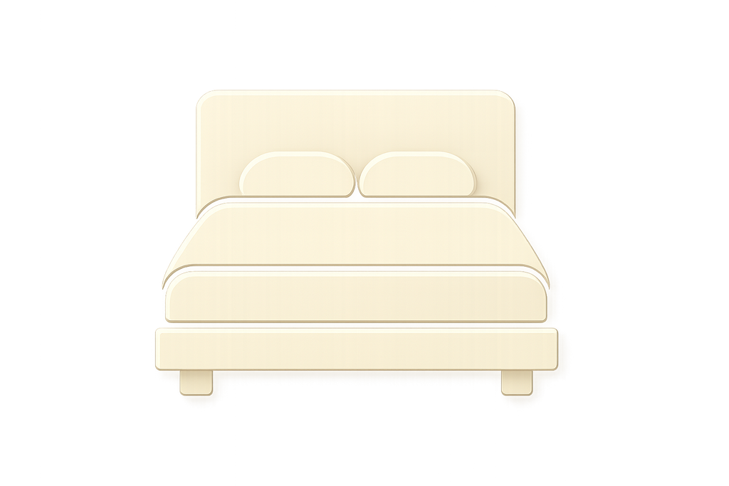 make bed icon with light creamish white colour
